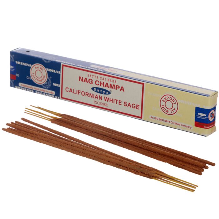 01308 Paus de Incenso Satya Nag Champa - Sálvia Branca Califórni