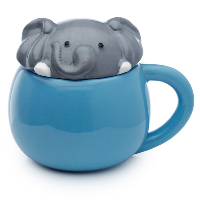 Caneca de cerâmica com tampas de animais - Adoramals Elefante