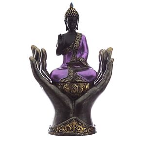 Buda Thai Roxo e Preto em Mãos