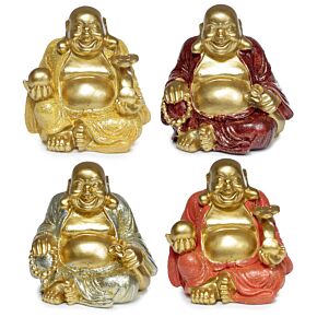 Mini Buda Chinês da sorte brilhante e risonho 8cm