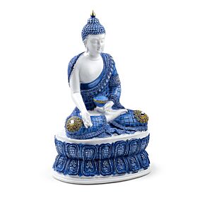 Buda tailandês Lotus branco e azul