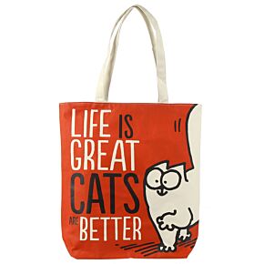 Bolso com fecho e forro Life is Great Cat's are Better