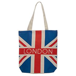 Bolsa de Algodão com Forro e Fecho - Londres Union Jack