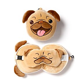 Almofada de Viagem e máscara para dormir Relaxeazzz - Mopps Pug