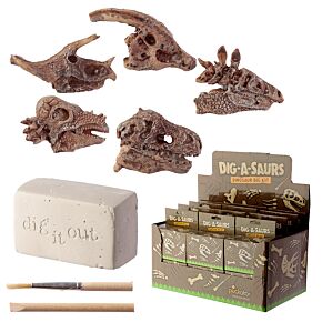 Kit de Escavação Dinossauros Crânio Fossil - Dig-A-Saurs