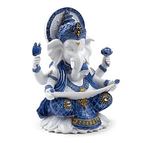 Ganesh branco e azul Conhecimento