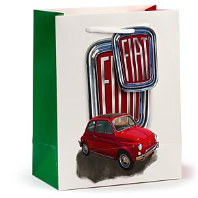 Saco para prendas médio - Fiat 500 Retro vermelho e branco