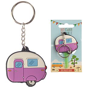 Porta-chaves com funda para chaves PVC Caravana