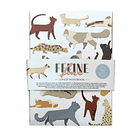 Bloco de Notas A5 em papel reciclado Gatos Feline Fine