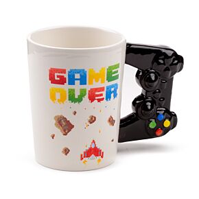 Caneca em Cerâmica Game Over com asa em formato de Comando