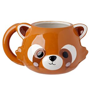 Caneca de Asa Moldada Adoramals - Cabeça de Panda Vermelho