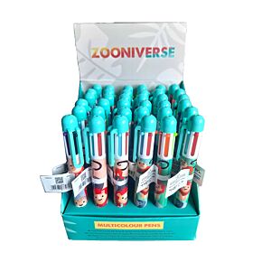 Zooniverse Caneta multicolorida com tampa encantadora (6 Cores)