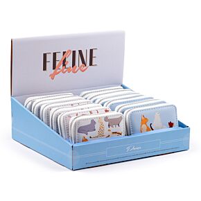 Carteira com Fecho Zip Gatos Feline Fine