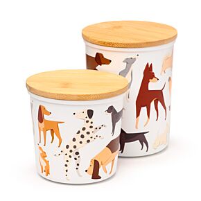 Barks Cães - Set de 2 Frascos de armazenamento de Bambú e RPET - S/M