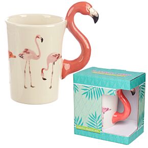 Caneca com asa cabeça de Flamingo