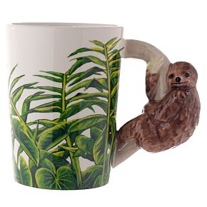 Caneca com asa moldada - Preguiça Exploradora na Selva