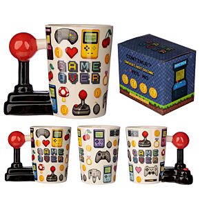 Caneca Game Over Pixel com asa moldada em forma de Comando