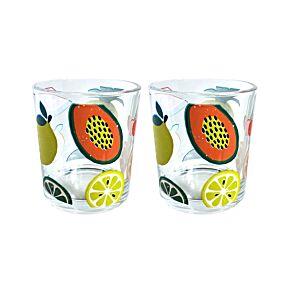 Conjunto de 2 Copos de Shot em Vidro Frutas do verão