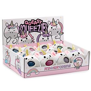 Brinquedo de pelúcia espremível Queasy Squeezies Adoracorns Unicornio